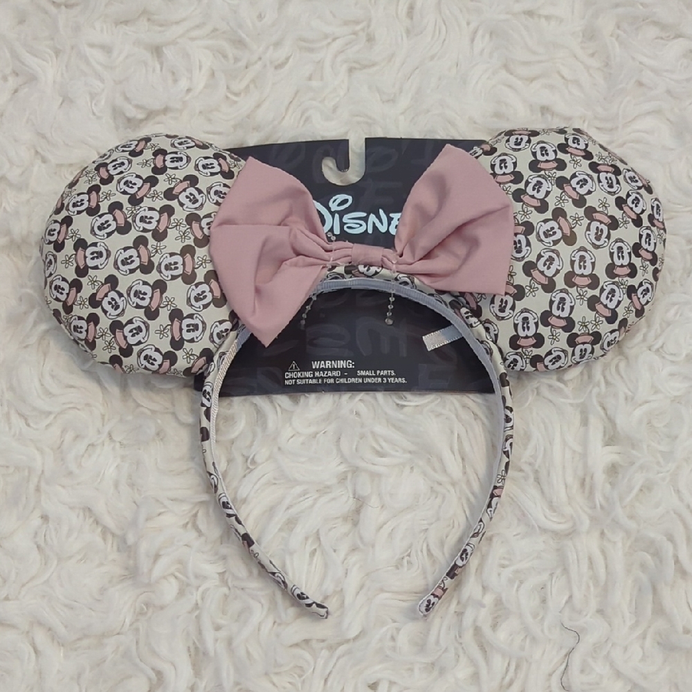Disney Minnie Mouse Ears Headband with Mauve Bow